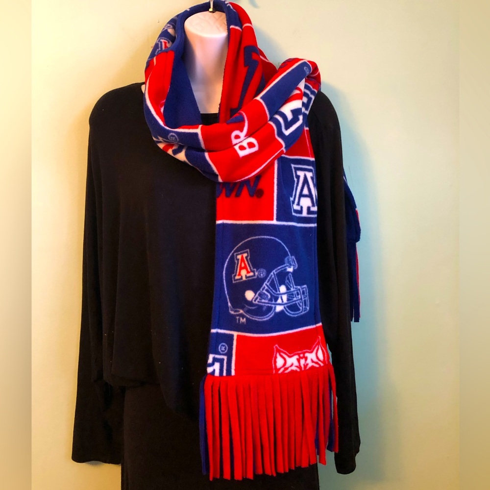 Handmade University of Arizona Wildcats Lined Fringed Unisex Scarf